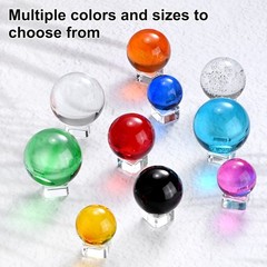 40mm/1.6 Inch K9 Crystal Glass Ball with Stand Solid Crystal Ball [Clear]