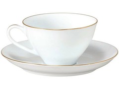 Gold Line (Coupe Shape) Cup & Saucer Set 2 pieces approx. 210ml From Japan