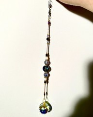 Glass AB Coated “Crystal Ball” Prism Suncatcher, 12.5 Inches Long