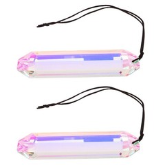 2Pcs Reusable Crystal Hanging Prism Ornaments for Indoor Outdoor Window Decor