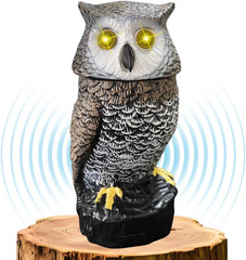 Solar Powered Garden Owl with Motion Detection, Rotating Head, Realistic Hoot…