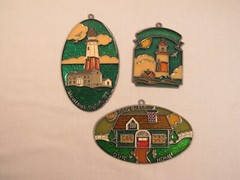 Lighthouse Sun Catchers Acrylic Metal Stained Glass Style Lot Montauk Point NY