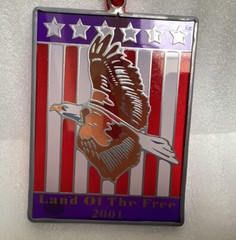 Sears 2001 Patriotic Sun Catcher Eagle Flag Land of The Free