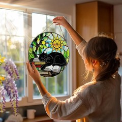 Unique Cat Lover Gift: Stained Glass Window Hanging