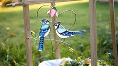 Stained Glass Blue Jay Suncatcher – Handmade Window Ornament for Bird Lovers, Gi