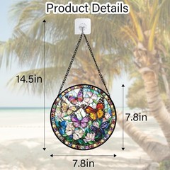 Vibrant Stained Glass Butterfly Window Hanging – Joyful Gifts for All Occasions