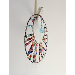 Multicolored Beads Circular Sun Catcher Decorative Item