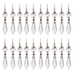 20 Pcs 38mm Clear Crystal Chandelier Icicle Prisms Lamp Candelabra Replacement