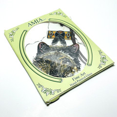 Amia Studios Wolf on Indian Arrowhead and Feathers Hand Painted Glass Suncatcher