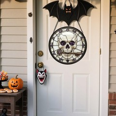 Crisgif Stained Glass – Skull Suncatcher For Doors Garden Home