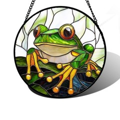 “Stained Glass Frog Sun Catcher – Colorful Window Decor for Home & Gifts”