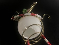 Whimsical Christmas Snowman Glass And Wire Suncatcher Ornament Decoration