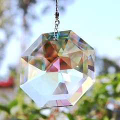 3.15in/80mm Hanging Prism Crystal Suncatcher, Colorful 3.15 inches, Ab Color