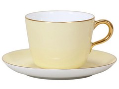 Okura Touen Color Sowing (Cream) Morning Cup & Saucer From Japan