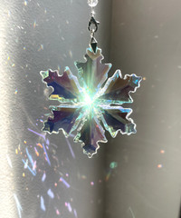 Crystal Snowflake Sun Catcher Christmas Decor Czech Bohemia Crystal Glass Gift