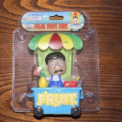 Solar Powered Moving Fruit Cart Decor Figure Blue/Green Size 4×2.5″ New