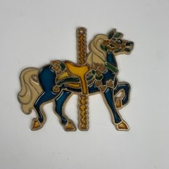 Set of 5 Vintage Carousel Horse Suncatchers Stained Glass Window Decorations