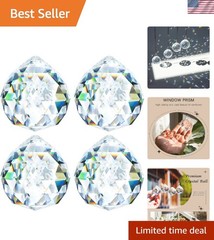 Crystal Ball Prisms – 4 Pack Rainbow Suncatchers for Stunning Home Decor