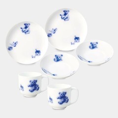 Ookura Touen My Little Bear 6-piece set (2 plates 2 mugs 2 fruit From Japan