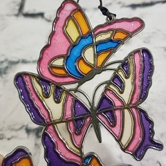 Vintage 70s Butterfly Window Hanger Suncatcher Plastic Hippie Fairycore Decor