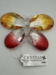 Ganz Crystal Expressions Acrylic Butterfly Ornament Suncatcher Yellow/Red