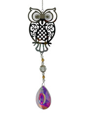 NEW sun catcher crystals rainbow colors hangs 13-15 inches OWL