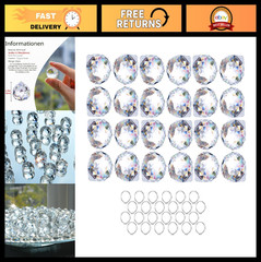 24pcs Clear Crystal Ball Prism Suncatcher – Rainbow Hanging Crystals for Windows