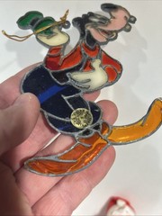 Kurt Adler Stained Glass-Plastic Goofy Suncatcher Ornament Plastic Vtg 1983 .1