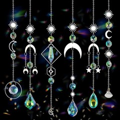 6 Pcs Sun Catchers Indoor Window, Colorful Crystal Suncatcher Prism for Windows