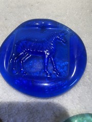 Set of 5 Vintage Safari Animal Art Glass Window Hangings – 4.5” – Suncatchers