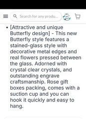 Butterfly-shaped Glass Art Sun Catcher Dried Pressed Flowers Faith Hanging