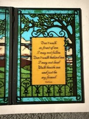 Stained Glass 2 Panel Yorkcraft Sun Catcher 5×7”