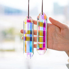 5″ Large Crystal Sun Catcher Prisms for Windows AB Colored Suncatcher Crystals