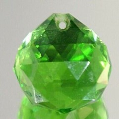 4x 20mm Suncatcher Crystal Ball, chandelier jewelry craft pendant supplies green