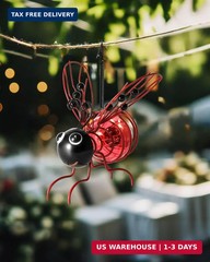 Solar-Powered Hanging Metal Ladybug Light Garden Decor | Lady Bug Sculpture w…