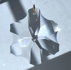 42mm Preciosa Flowering Snowflake Clear Crystal Pendant Prism Suncatcher 1-11/16