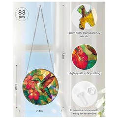 Acrylic Colorful Birds Sun Catcher 2D Flat Puzzle Window Spring Decor Wall