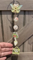 Sanrio Keroppi & Hello Kitty Kawaii Multicolor Beaded Butterfly Bag Charm