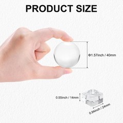 40mm/1.6 Inch K9 Crystal Glass Ball with Stand Solid Crystal Ball [Clear]