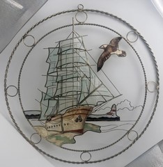 Shell & Braided Metal Ship Suncatcher – Nautical Wall Decor