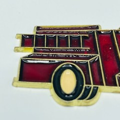 Vintage Fire Truck Sun Catcher Suncatcher Window Firefighter Measures 5.5″