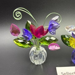 Ganz Tulips Posey Pots Beautiful Rhinestone Photo Card Holders – Set Of 3