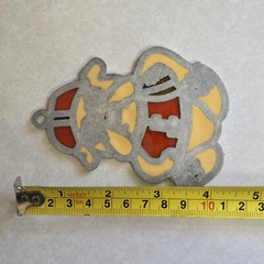 Bulldog With Football Suncatcher Stain Glass Style Ornament