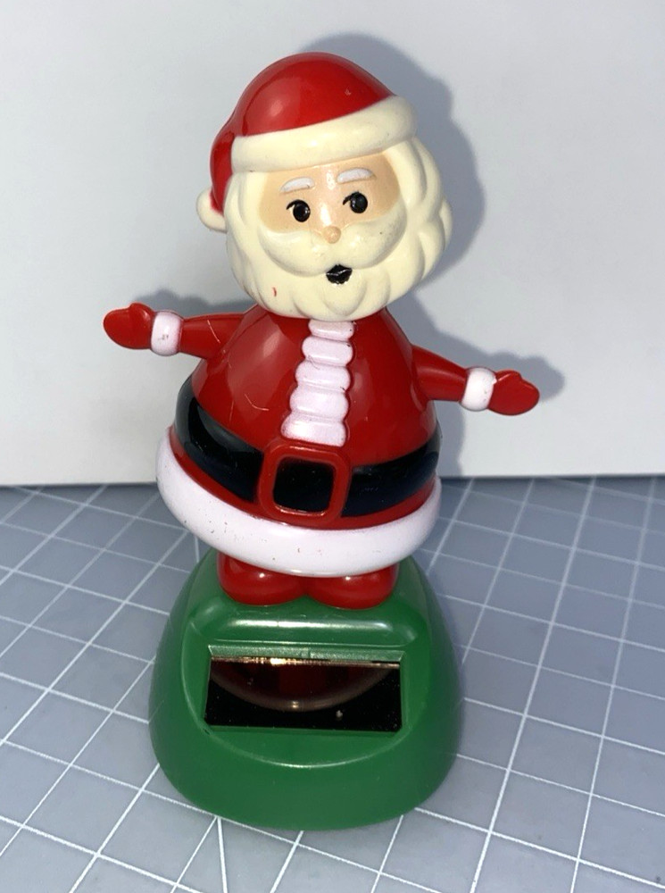 Santa Claus Solar Dancing Bobble Head Figure Christmas Sun Light Powered Toy 4″