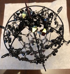 HAND MADE Czech Stones Sun catcher 8″ Long 5.5 Wide