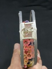 Vintage dried flower shadow box Sun catcher in glass/iron hand crafted in Poland