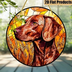 Farmland Hunting Vizsla Dog Acrylic Suncatcher Home Entrance Wall Decor
