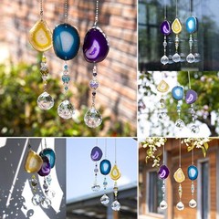 Multi-Purpose Crystal Ball Suncatchers with Agate – 3pcs for Stunning Light Play