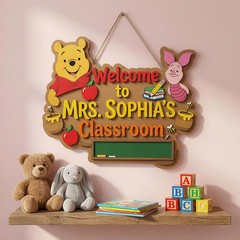 Personalized Honey Bear Wall Sign with Rope