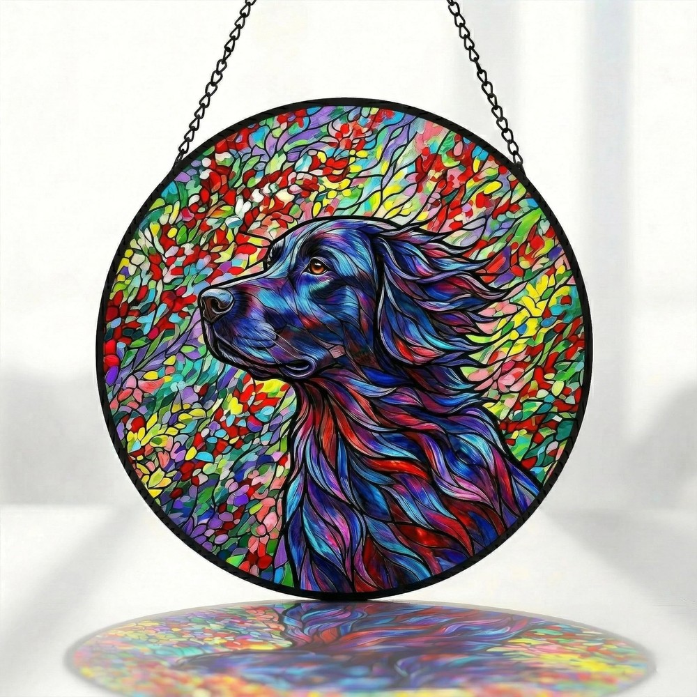 Stained Glass Dog Memorial Suncatcher Sympathy Gift for Pet Loss Decor